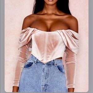 House of CB Blush Velvet Corset